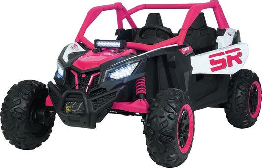 באגי ממונע 24V ענק דגם SR כולל שלט חכם ובולמים אדפטיבים - צבע ורוד UTV