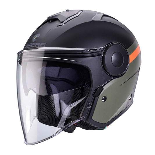 CABERG SOHO קסדה פתוחה 3/4 N9MAT BLACK MILITARI GREEN ORENGE ZEPHYR