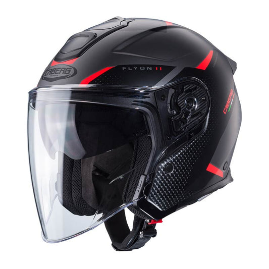 CABERG FLYON II קסדה פתוחה 3/4 m8 mat gray/red/black