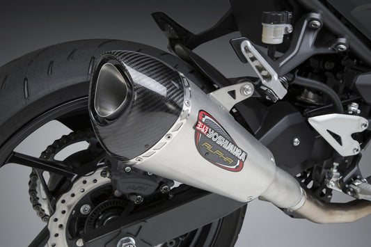 אגזוז סליפ און Yoshimura NINJA 400 18-21/Z400 ALPHA T STAINLESS SLIP-ON EXHAUST סופית קרבון