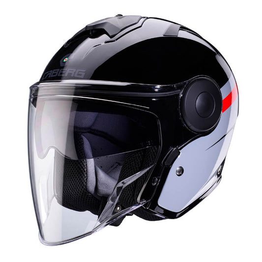 CABERG SOHO קסדה פתוחה 3/4 L7 GRAY RED ZEPHYR