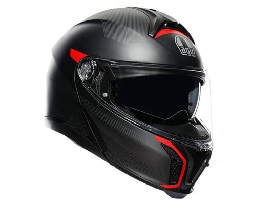 קסדה נפתחת AGV דגם TOURMODULAR צבע FREQUENCY MATT GUNMETAL/RED - תקן ECE 22.06